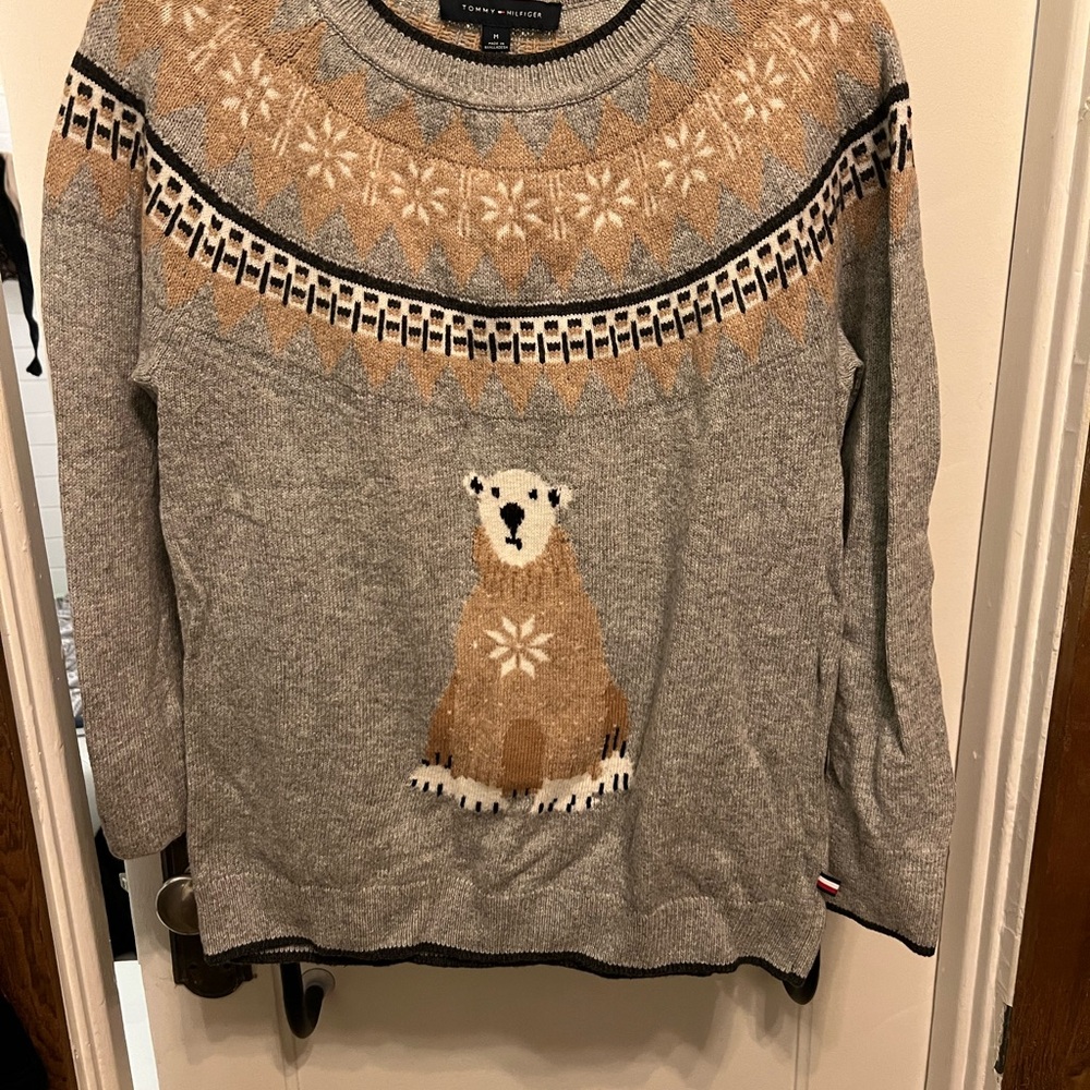 Gray Tommy Hilfiger Fair Isle Polar Bear Sweater